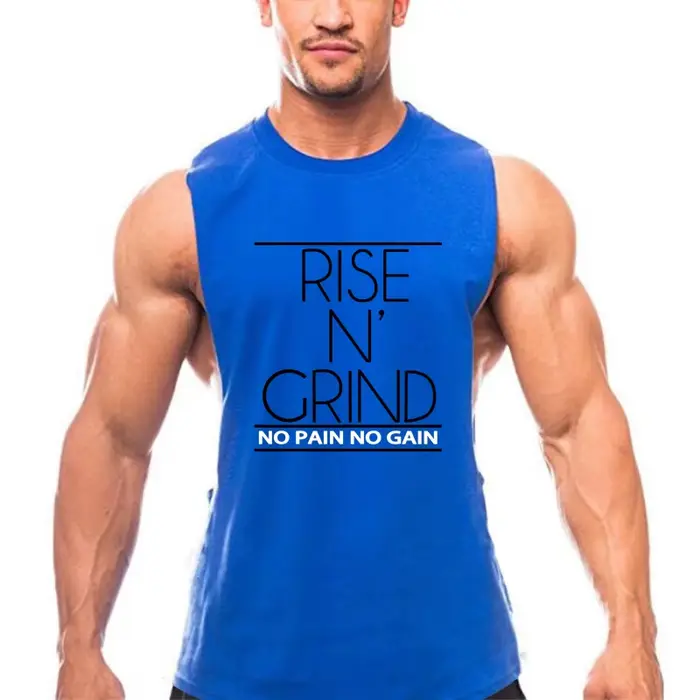 Gym musculation vêtements de course été coton respirant Singlets hommes formation sans manches débardeurs grandes fentes latérales chemises