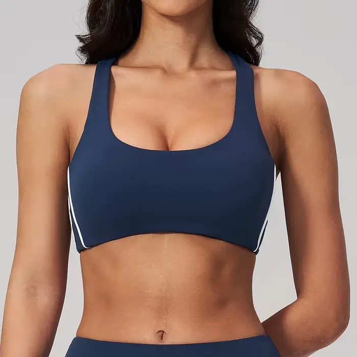 Soutien-gorge de sport respirant pour femme, dos nu sexy, idéal pour le yoga, la gym et la course, avec effet push-up, style débardeur, vêtement féminin