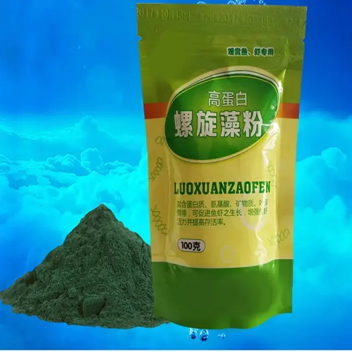 Bouteille de poudre de spiruline