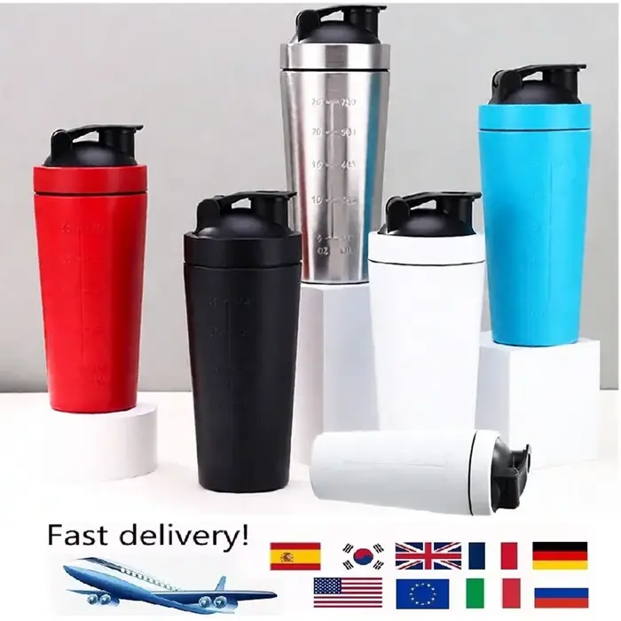 Bouteille shaker en acier inoxydable pour protéines avec boule