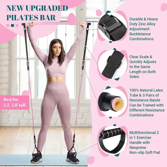 Kit de barre de Pilates avec bandes de résistance
