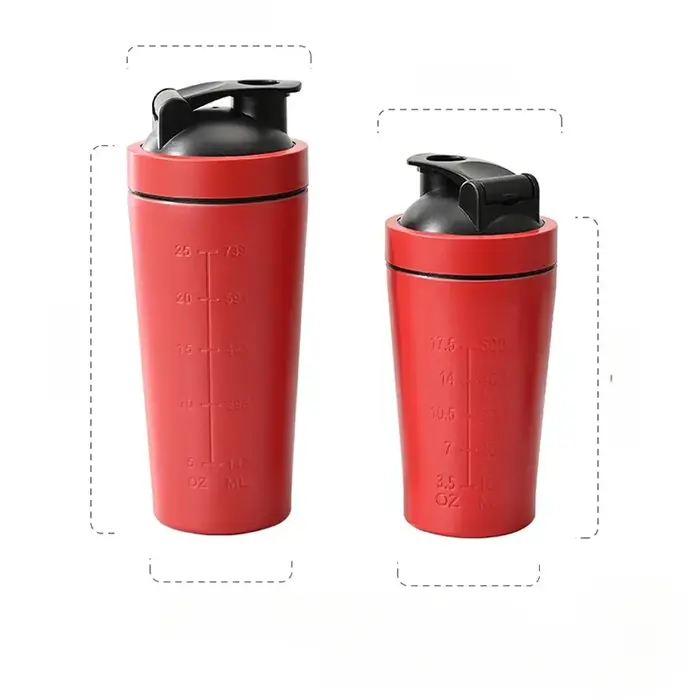 Bouteille Shaker de poudre de protéines en acier inoxydable de 500/750ML