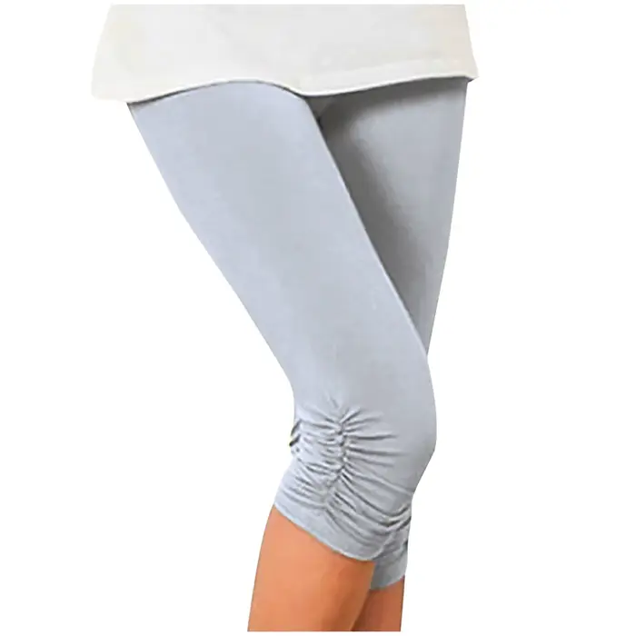 Élastique taille haute sport femmes vêtements pantalon slim élastique séchage rapide 3/4 sport Leggings pantalons courts décontracté solide été