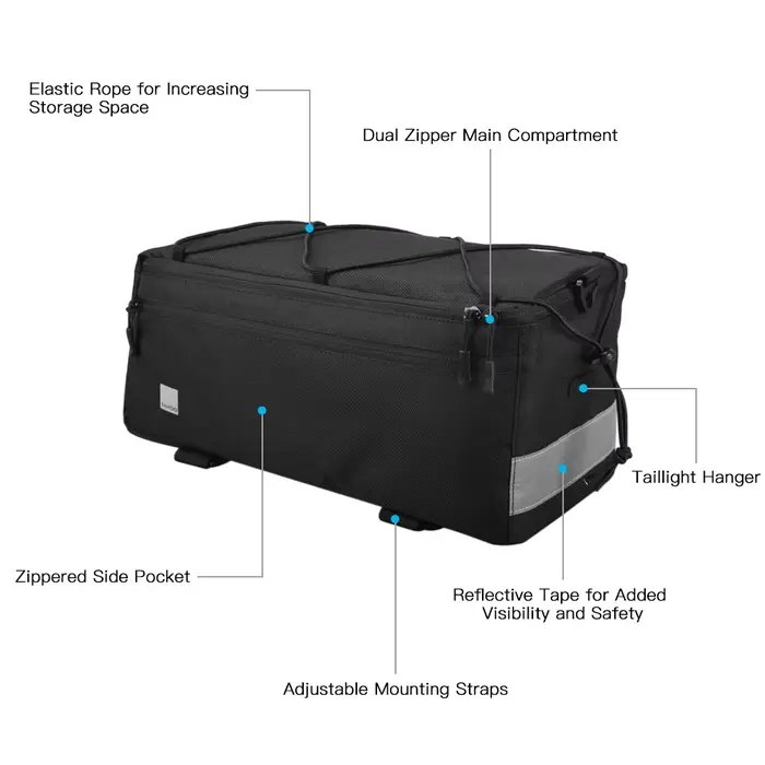 Sac isotherme multifonction pour siège arrière de vélo, accessoires de cyclisme, bagage T1