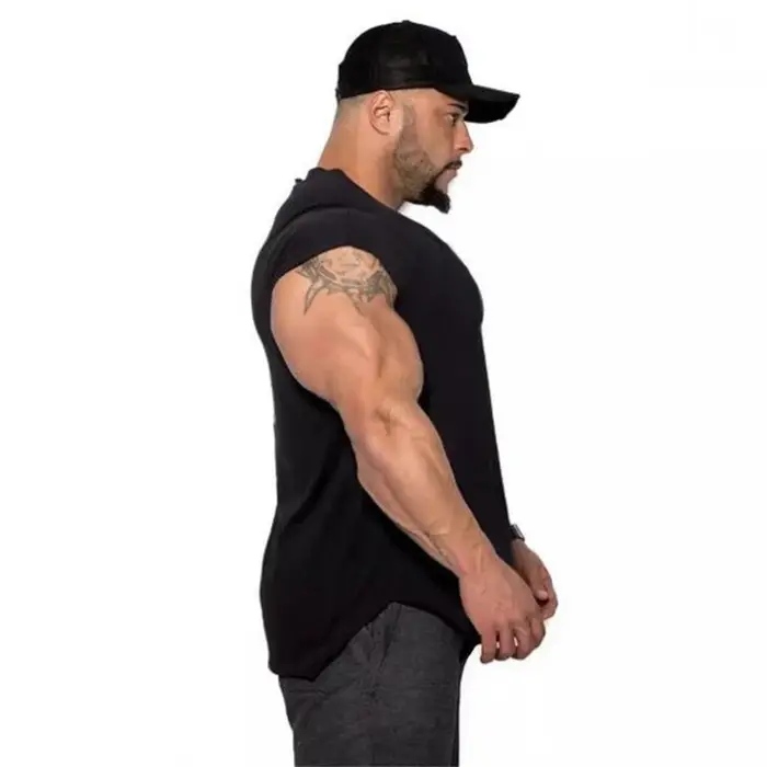 Vêtements de musculation pour hommes, gilet de fitness en coton sans manches