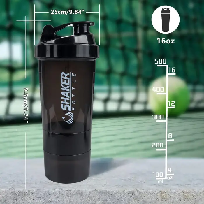 Bouteilles Shaker de protéines portables de 16OZ