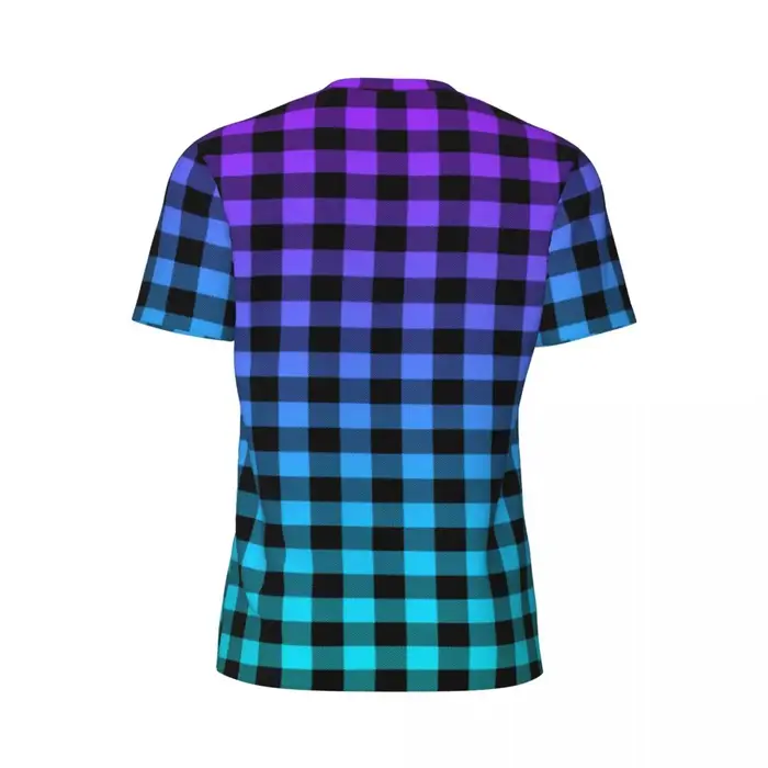 T-shirt de sport à carreaux pour hommes