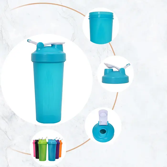 Shaker en poudre coloré avec poignée, tasse de sport de plein air, shaker de fitness, 10000, 600ml