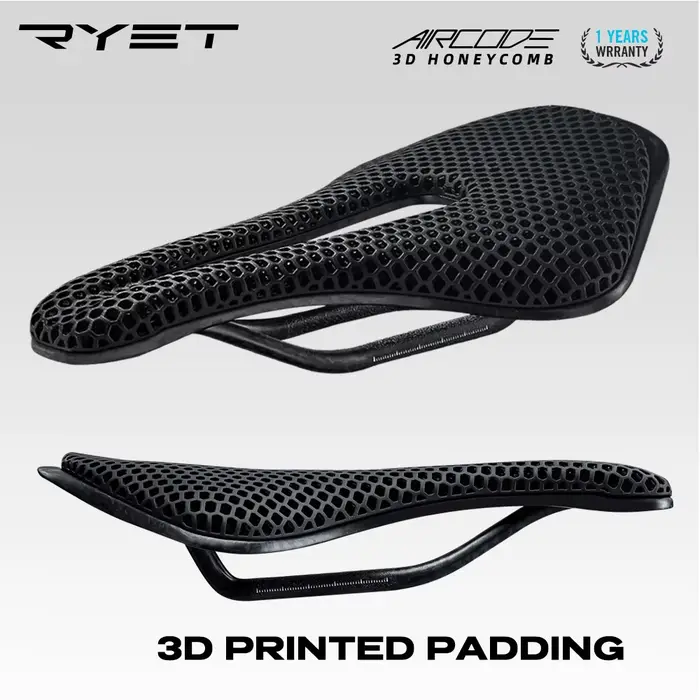 RYET 3D imprimé selle de vélo ultraléger en Fiber de carbone creux confortable respirant vtt gravier