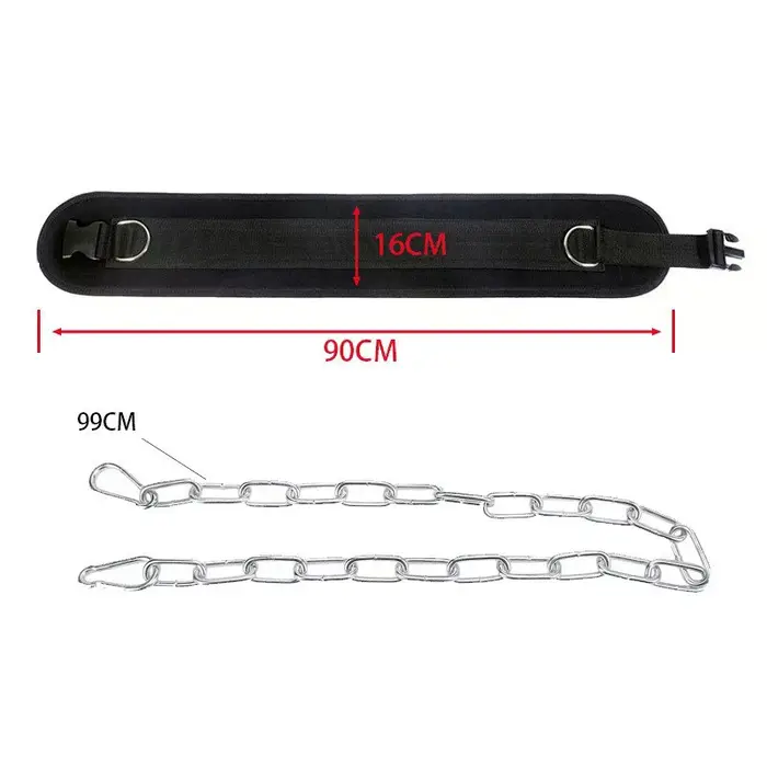 Ceinture de trempage robuste avec chaîne en métal pour les entraînements de gymnastique complets