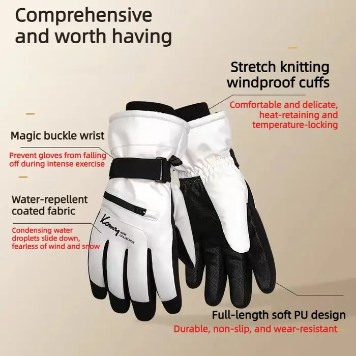 Gants de cyclisme d'hiver antidérapants