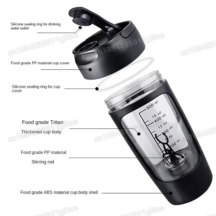 Nouveau 650 ml USB électrique Portable protéine de lactosérum Shaker bouteille entièrement automatique tasse d'agitation Rechargeable salle de sport BA gratuit mélange de Cocktail