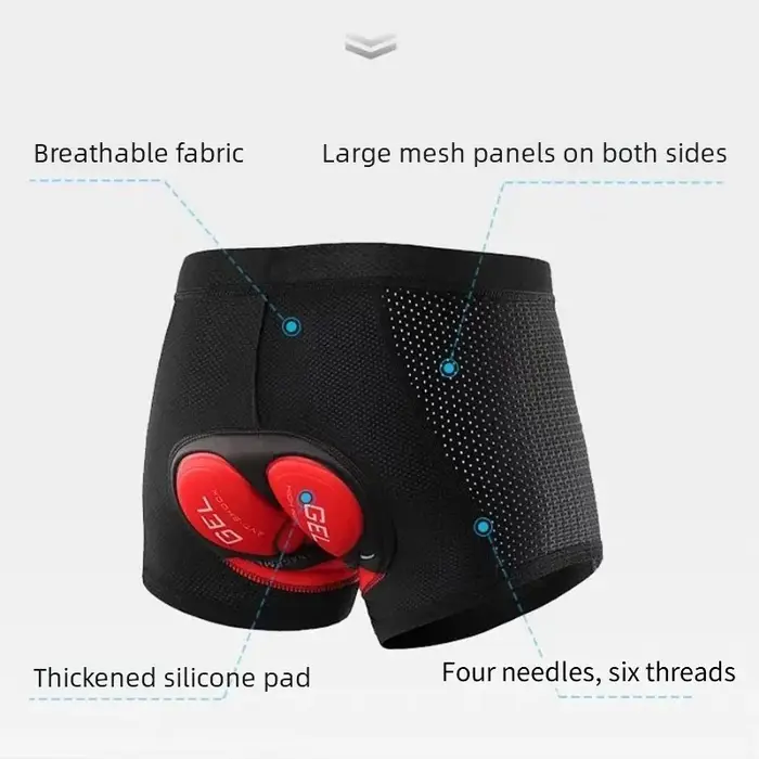 Sous-vêtements de cyclisme pour hommes avec coussinets en gel 5D