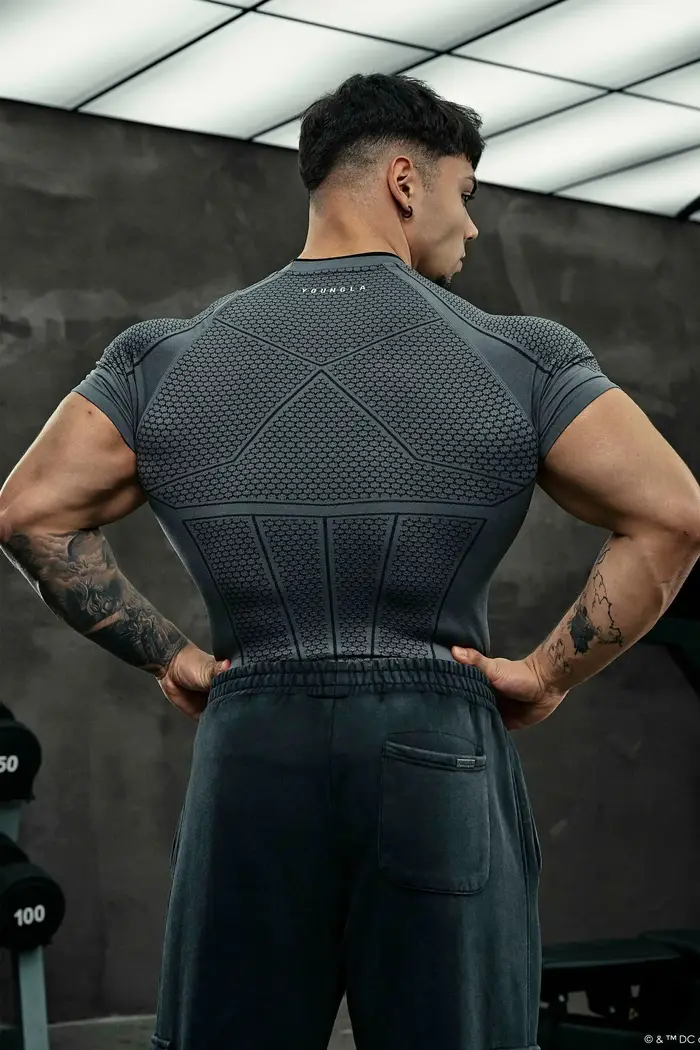 Été nouveau T-shirt serré pour hommes survêtement YA sport Fitness sensation de glace ajustement ser