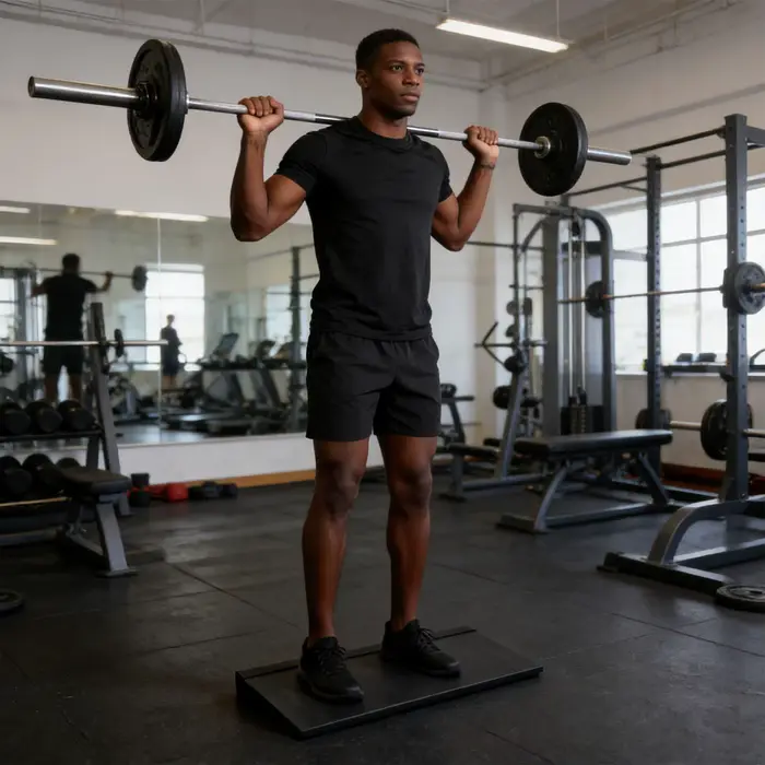 Grande planche d'entraînement inclinée pour squats