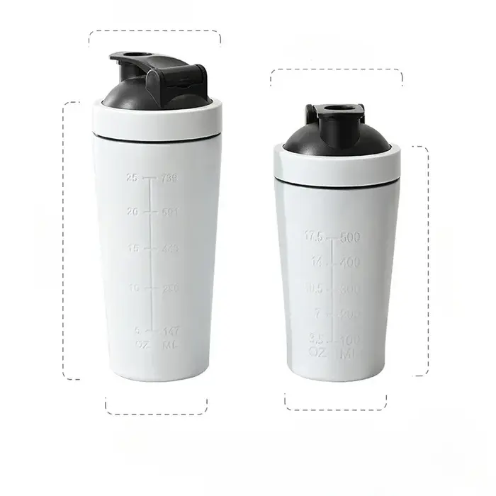 Bouteille Shaker de poudre de protéines en acier inoxydable