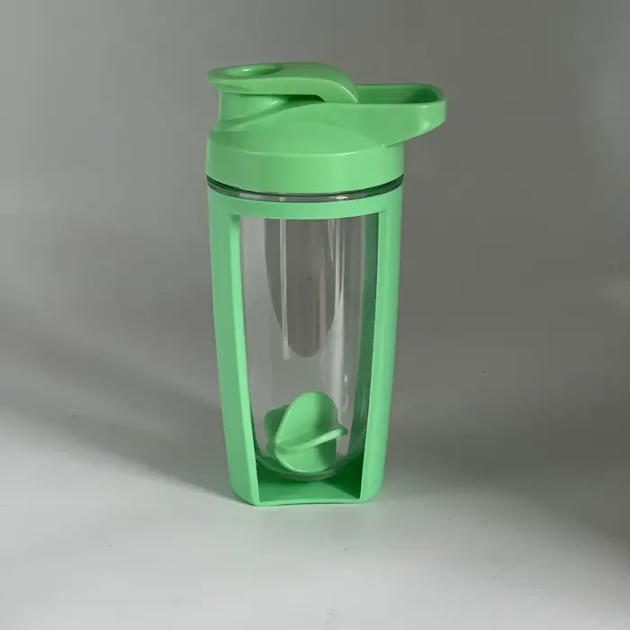 Tasse à secouer 500ML en plastique Double couche graduée Durable étanche mélange de secousse de protéines pour bouteille d'eau de sport de Fitness