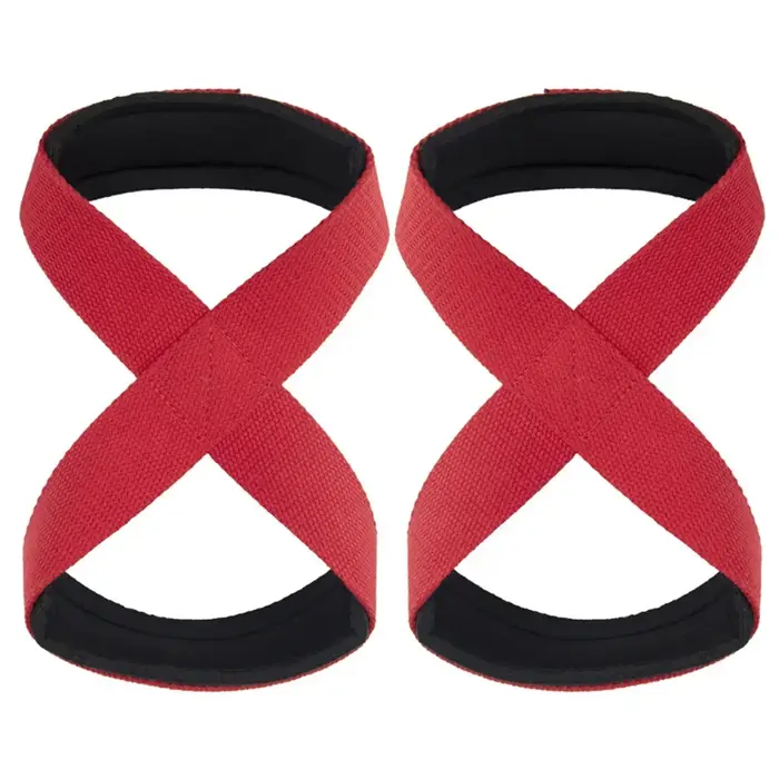 2 pièces rembourré Figure 8 sangles Deadlift haltérophilie sangles de poignet Power Lifters entraîne