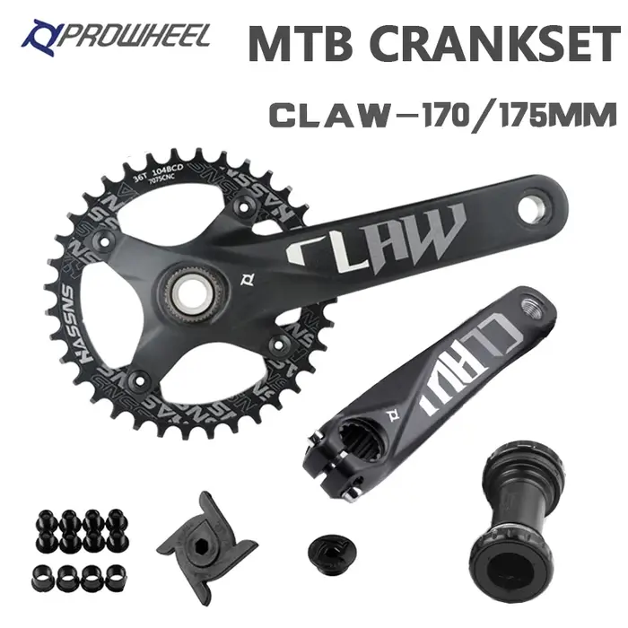 Prowheel-Pédalier Hollowtech VTT, Manivelle commencerBCD, 170mm, 175mm, Vélo Intégré, 32 T, 34 T, 36