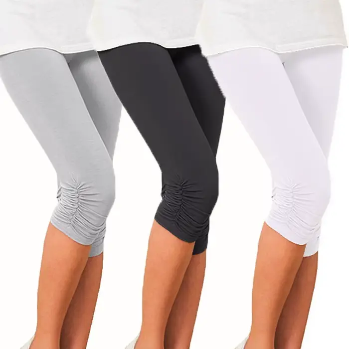 Pantalon de sport élastique taille haute pour femme, coupe skinny, séchage rapide, legging 3/4, short décontracté uni pour l'été