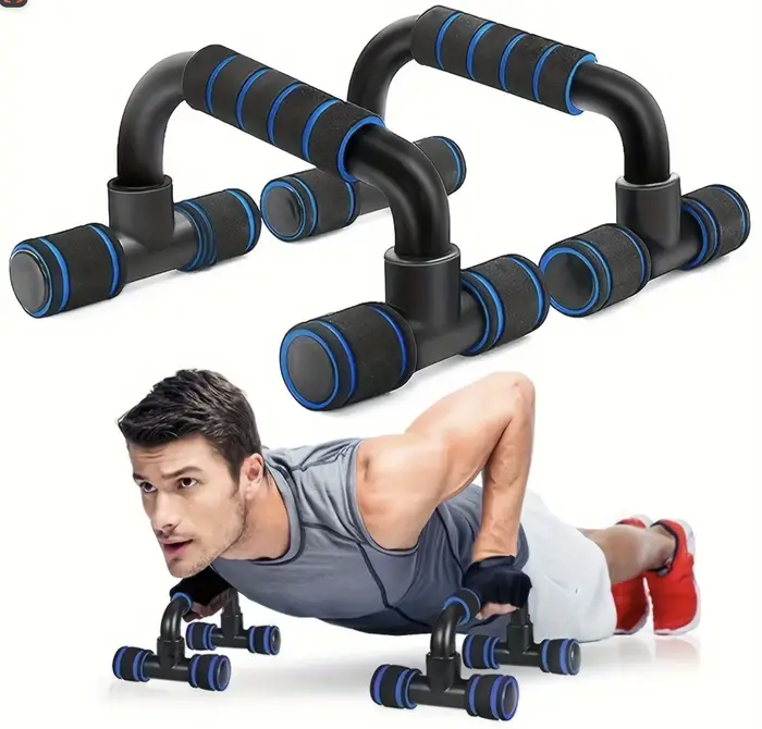 1 paire de barres de musculation ergonomiques pour hommes - Supports d'entraînement de force portables antidérapants