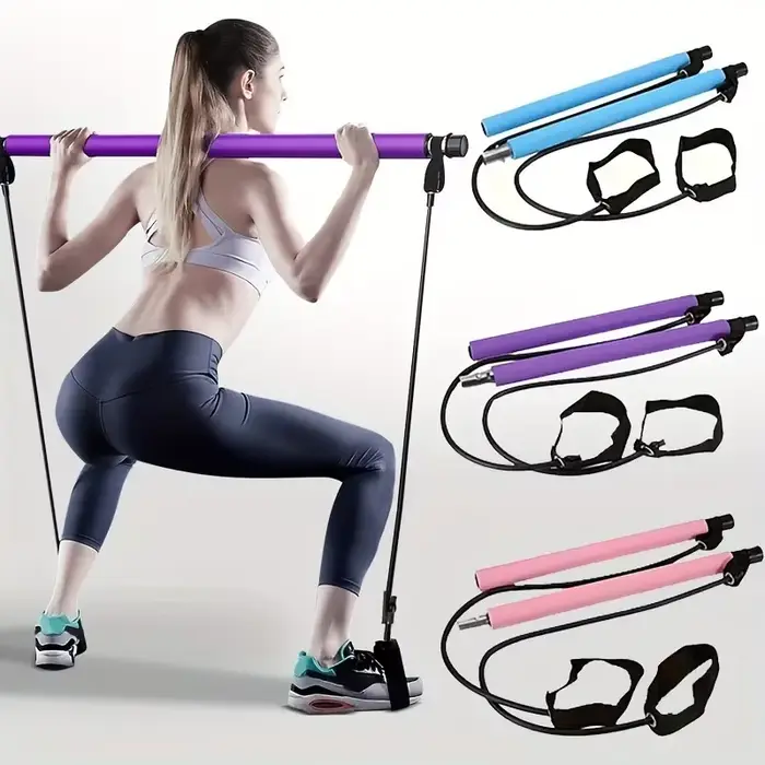 Bâton de Pilates 2025 – Barre de fitness réglable pour l'entraînement à domicile