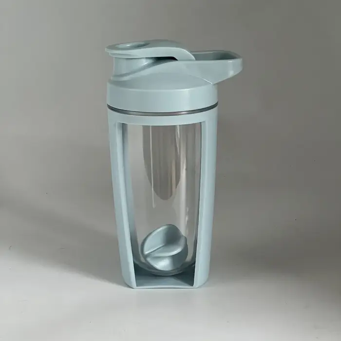 Tasse à secouer 500ML en plastique Double couche graduée Durable étanche mélange de secousse de protéines pour bouteille d'eau de sport de Fitness