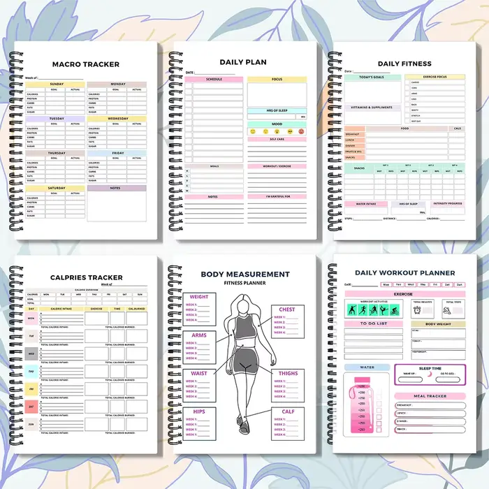 Lot de 1 planificateur de fitness – Journal de fitness