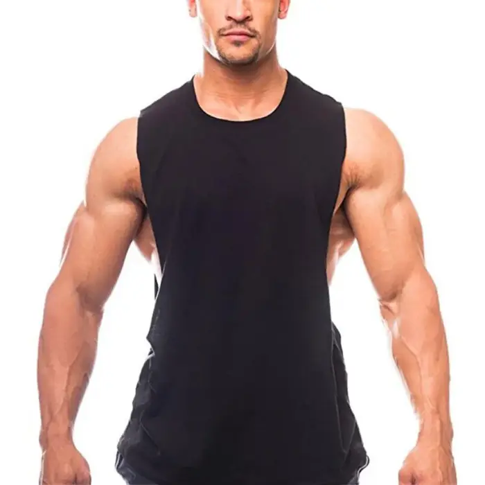 T-shirt sans manches pour homme, vêtement de marque Just Gym, Fitness, coupe sur les côtés, emmanchures tombantes, hauts de musculation et d'entraînement