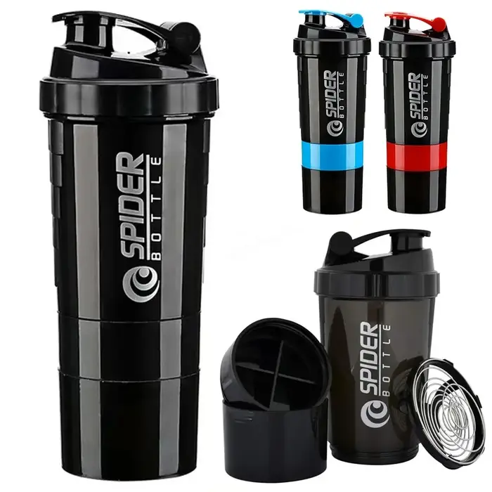 Bouteille shaker à 3 compartiments pour protéines, grande capacité, pour mélange de poudre, bouteill