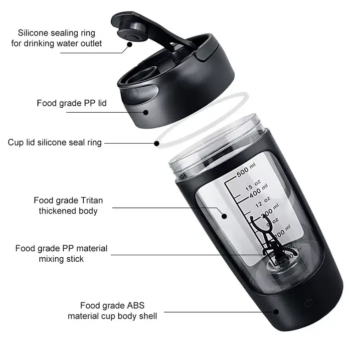 Bouteille de Whey Shaker Électrique Portable USB