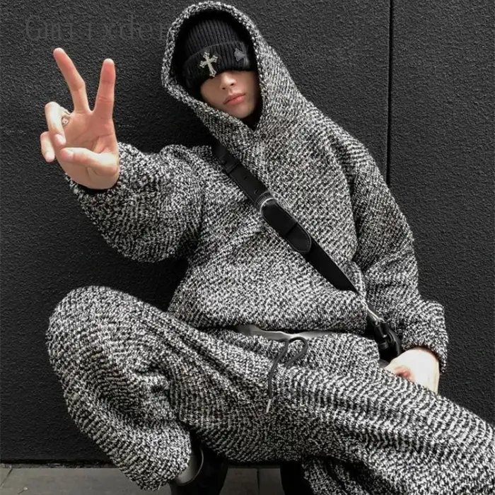 ChimNiche-Sweat à capuche en velours trempé pour hommes