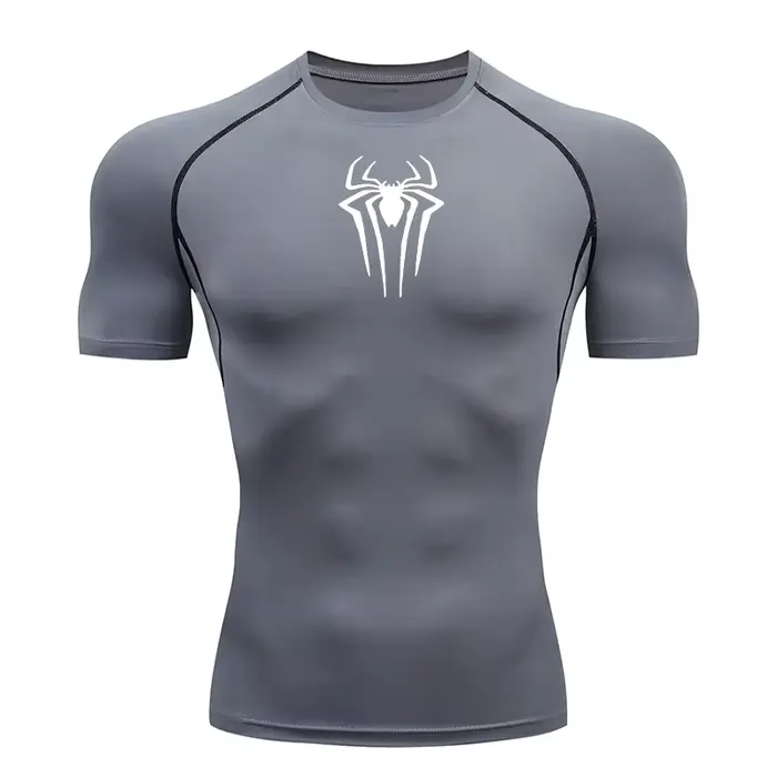 2025 Compression t-shirt hommes à manches courtes Sport t-shirts Fitness course vêtements de Sport h