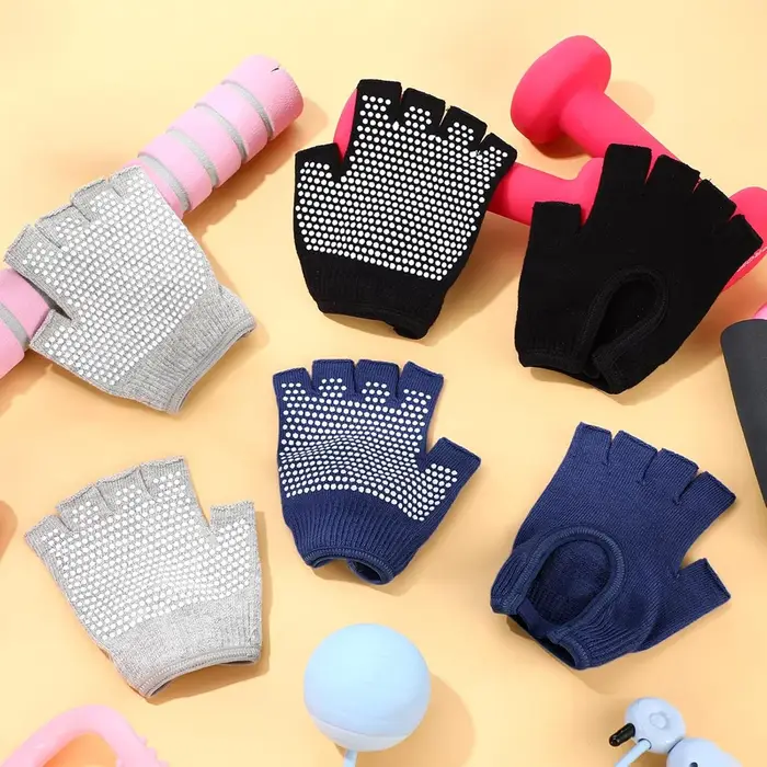 Gants de Yoga antidérapants demi-doigt pour femmes