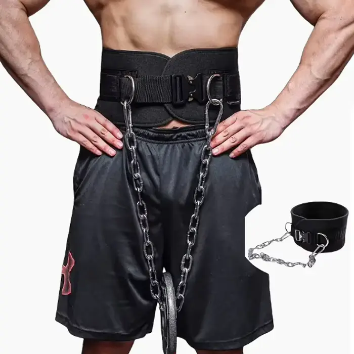 Ceinture de trempage spécifique au gymnastique avec chaîne en métal robuste pour la musculation et les tractions