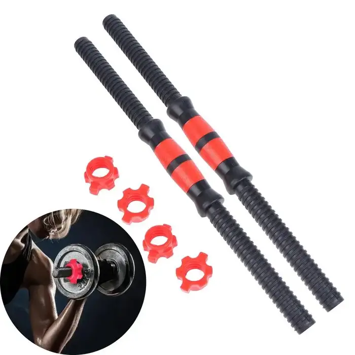 Lot de 2 barres d'haltères de gym, pièces de musculation, accessoires d'entraînement de force, poignées de barre de 35 cm et 47 cm pour haltérophilie