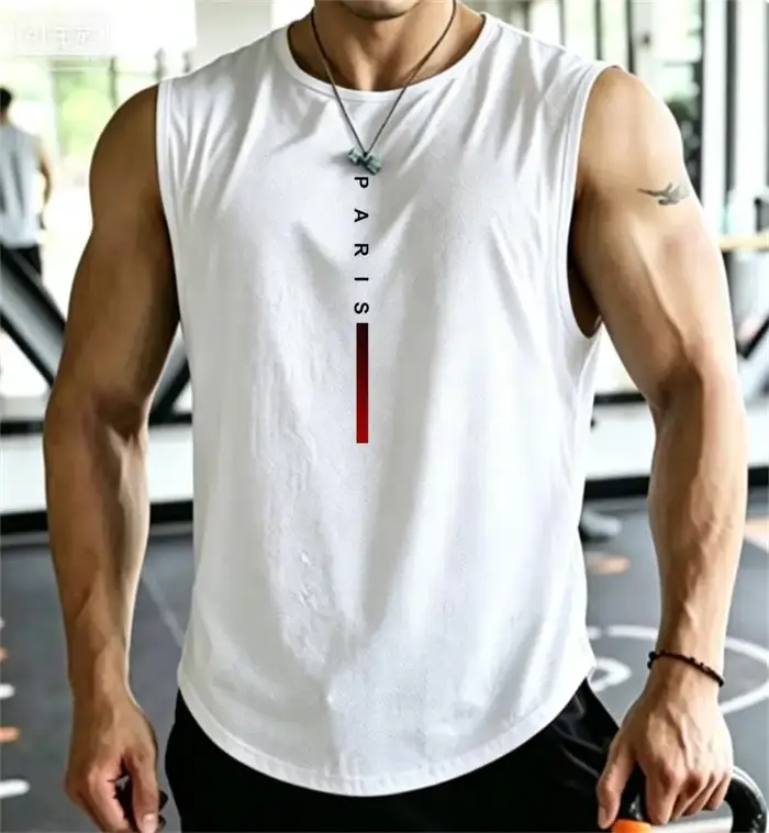 Débardeurs de sport PARIS pour hommes – Maillots de corps amples d'été pour la musculation