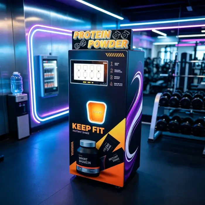 Distributeur automatique de protéines de luxe personnalisé, avec shaker intégré pour la préparation