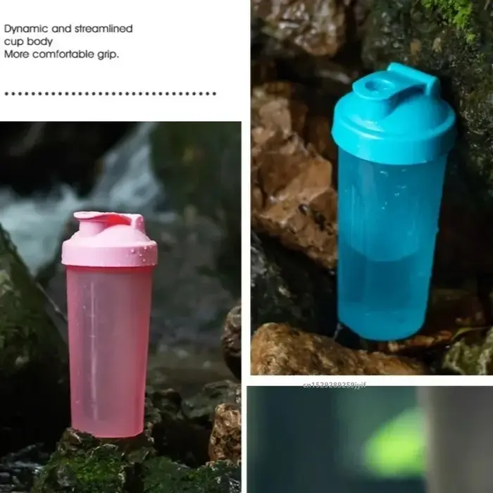 Bouteille de protéines Shaker de sport avec boule en acier