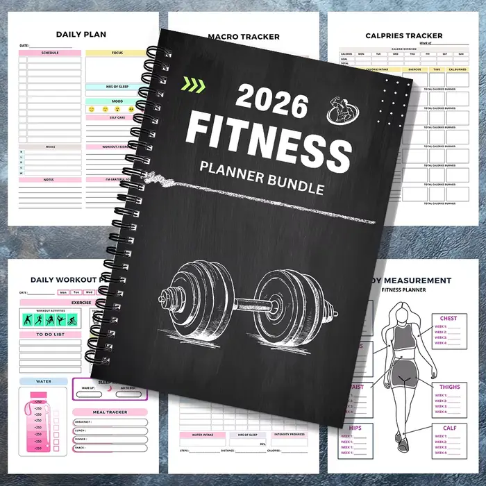 Lot de 1 planificateur de fitness – Journal de fitness