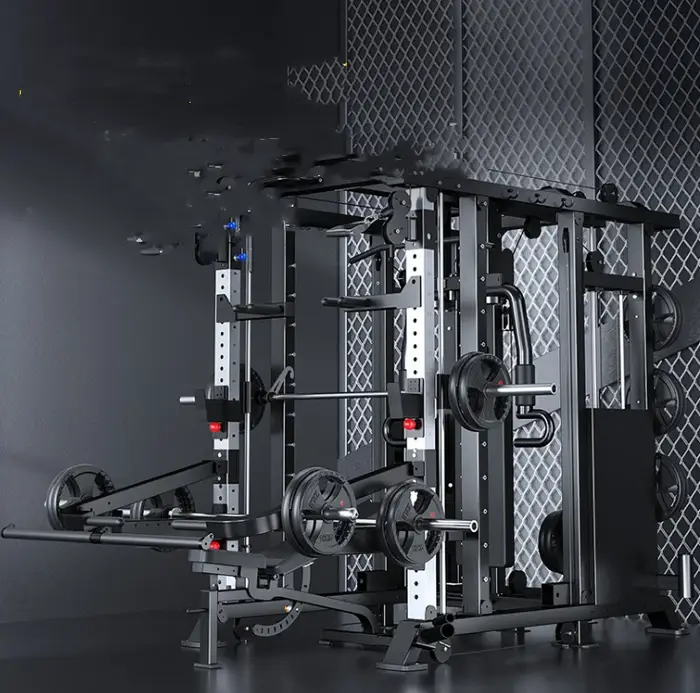 Station d'entraînement multifonctionnelle Smith Machine professionnelle, équipement de fitness combiné pour squats et exercices de type 'Small Bird Gantry'
