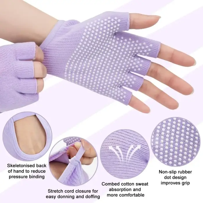 Gants de Yoga antidérapants demi-doigt pour femmes