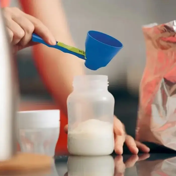 Cuillère à poudre de protéines en matériau PP Durable sans gâchis-entonnoir coulissant pour le lait et les suppléments