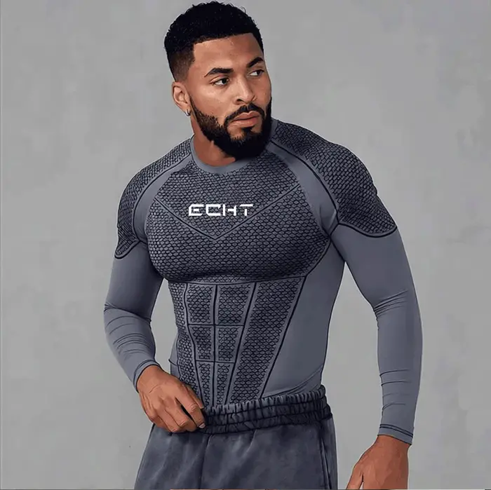 T-shirt MMA Rashguard à manches longues pour hommes
