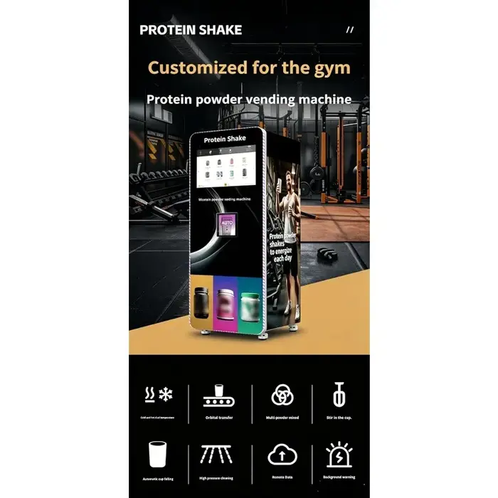Distributeur automatique de boissons protéinées personnalisées avec écran tactile