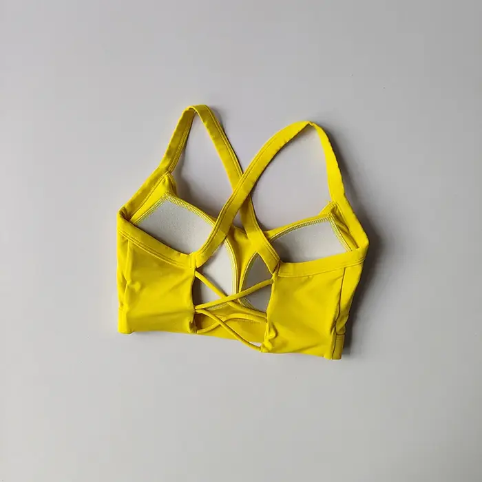 Soutien-gorge de sport pour femme à fines bretelles, dos élégant, antichoc, pour la course, le yoga,