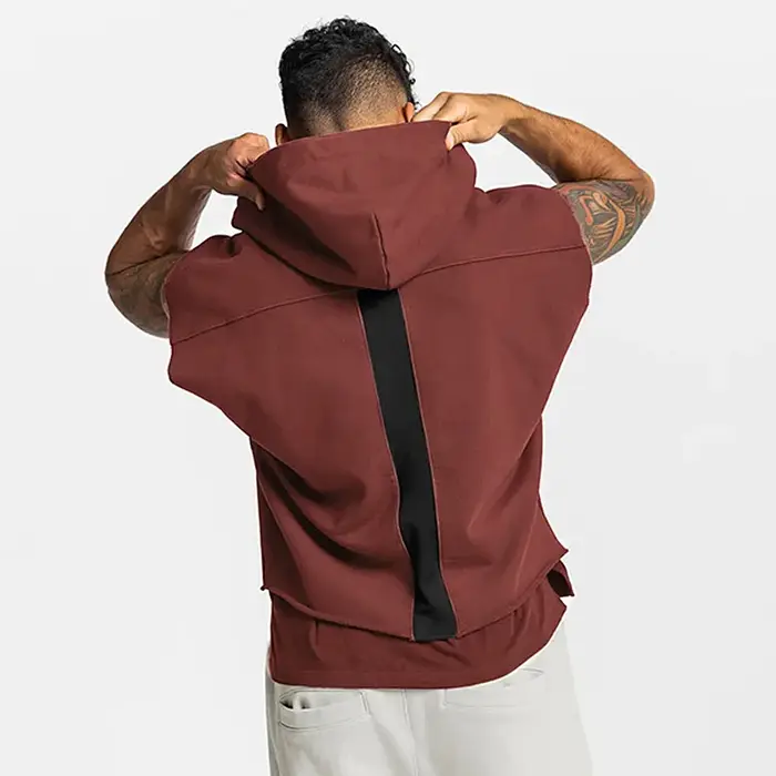 Hommes marque gymnases vêtements musculation à capuche débardeur coton sans manches gilet sweat Fitness