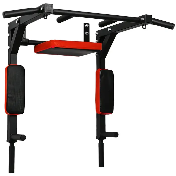 Barre de traction murale multifonctionnelle avec œillets, station de dips, capacité 200 kg, pour accessoires de gym