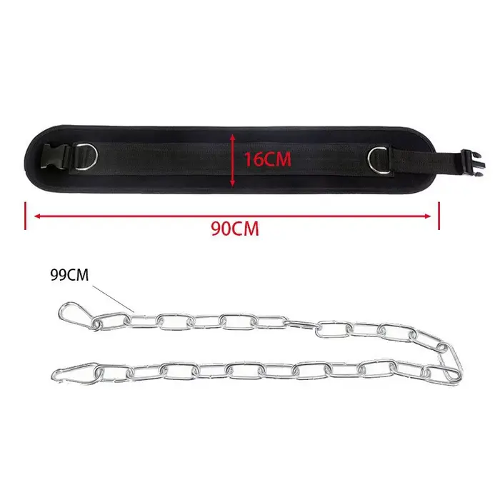 Ceinture de trempage spécifique au gymnastique avec chaîne en métal robuste pour la musculation et les tractions