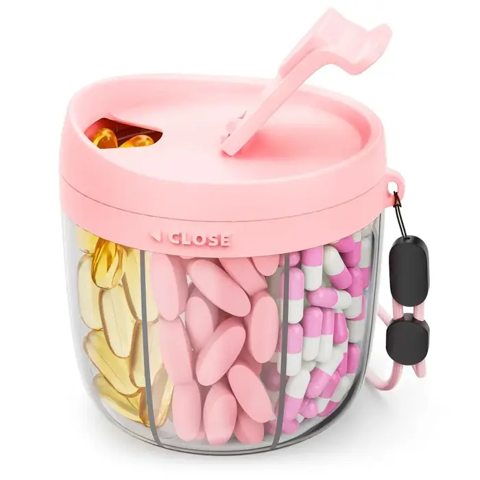 Boîte de rangement portable à 7 compartiments pour compléments vitaminiques